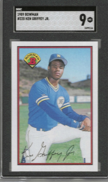 HOF Ken Griffey Jr 1989 Bowman #220 ROOKIE CARD SGC 9 MINT!