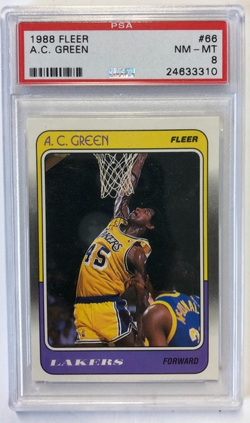 1988 Fleer A.C. Green PSA 8 #66