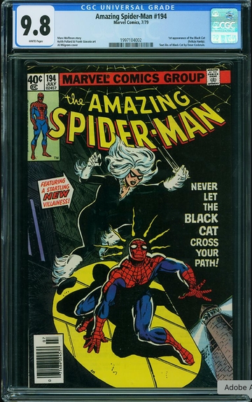 Amazing Spider-Man #194 NEWSSTAND EDITION CGC 9.8 -- White Pages