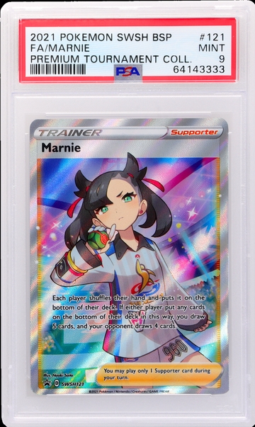 2021 Pokemon Sword and Shield Promo Premium Tournament Collection Marnie #SWSH121 PSA 9
