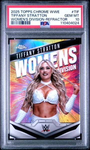 2025 Topps Chrome WWE Tiffany Stratton Refractor PSA 10