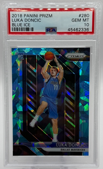 2018 Panini Prizm Luka Doncic Blue Ice RC /99 PSA 10