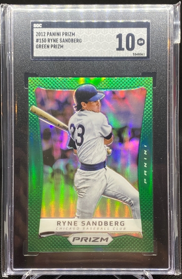 2012 Panini Prizm Ryne Sandberg Green Prizm SGC 10