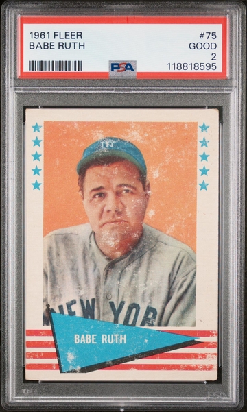 1961 Fleer #75 Babe Ruth Baseball Greats PSA 2