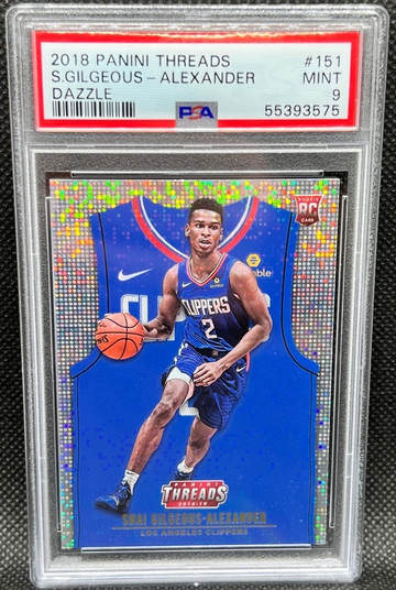 2018 Panini Threads Dazzle #151 Shai Gilgeous-Alexander RC Rookie PSA 9 MINT 