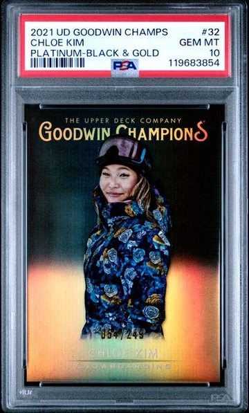 2021 Upper Deck Goodwin Champions Chloe Kim Platinum Black & Gold PSA 10