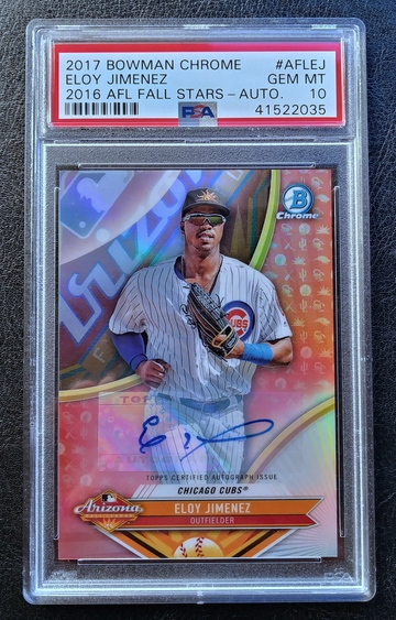 ELOY JIMENEZ 2017 BOWMAN CHROME '16 AFL STARS  AUTO PSA 10 /150