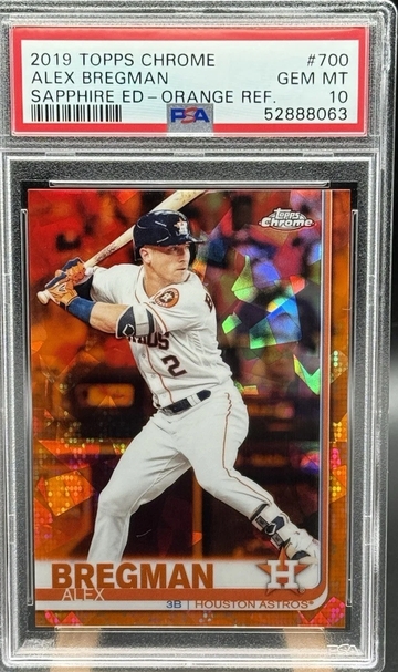 2019 TOPPS CHROME SAPPHIRE EDITION ALEX BREGMAN ORANGE REFRACTOR 21/25 PSA 10!!