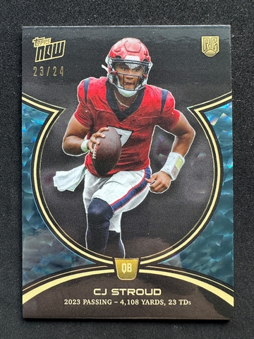 2023 Topps Now CJ Stroud Rookie Campaign Cerulean Cracked Ice Blue Foil /24 RC Texans