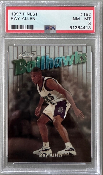 1997 Topps Finest Ray Allen Ballhawks PSA 8