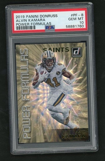 2019 Panini Donruss PF-8 Alvin Kamara Power Formulas PSA 10 Gem Mint Saints