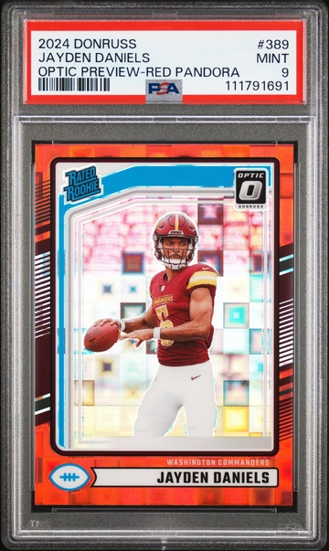 2024 Donruss #389 Jayden Daniels Optic Preview PSA 9