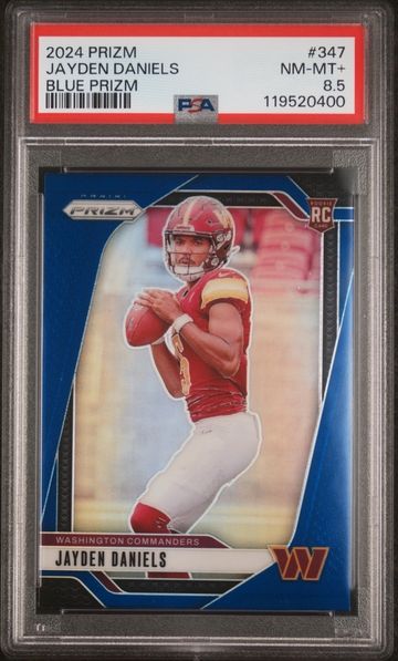 2024 Prizm Jayden Daniels Blue Prizm PSA 8.5