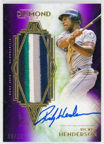 Rickey Henderson 2021 Topps Diamond Icons Autograph Patch /10