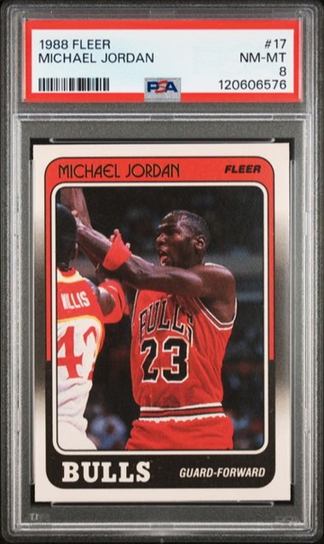 1988 FLEER #17 MICHAEL JORDAN PSA 8 Looks Sharp!!  