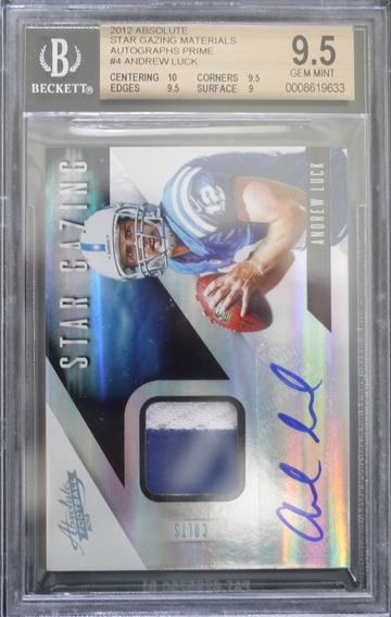 BGS 9.5 - 2012 ABSOLUTE ANDREW LUCK RC ROOKIE (18/25) STAR GAZING PRIME AUTO 10 w/10