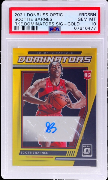 2021 Donruss Optic Gold Scottie Barnes #RD-SBN RC Auto /10 PSA 10