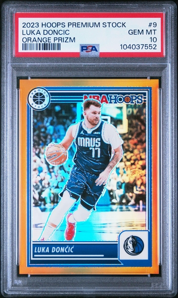 2023 Panini Hoops Premium Stock Orange Prizm Luka Doncic #9 /299 PSA 10