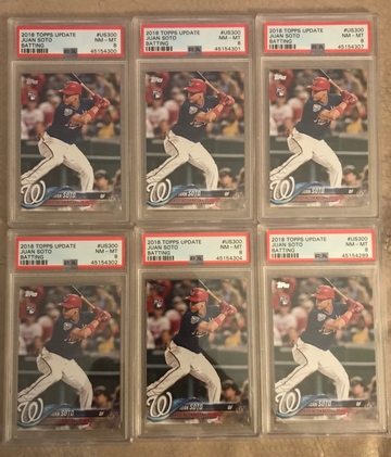 (6) 2018 Topps Update Juan Soto RC PSA 8