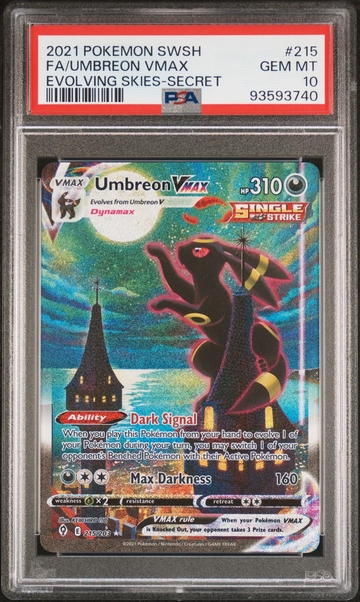 2021 Pokemon #215 Umbreon VMAX Evolving Skies /203 PSA 10