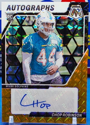 2024 Mosaic Chop Robinson 🔥 ROOKIE GOLD AUTO #/8 🔥 Prizm #AM-CRN Autograph RC