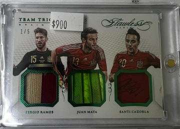2016 Flawless Soccer Team Trios Spain Patches /5