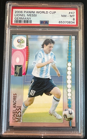 Lionel Messi 2006 World Cup Germany Rookie Card PSA 8