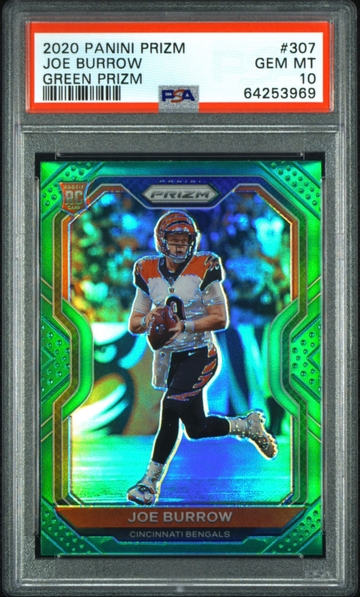 2020 Panini Prizm Joe Burrow Green PSA 10