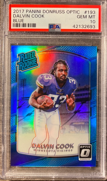 2017 Panini Optic Blue Prizm Dalvin Cook PSA 10