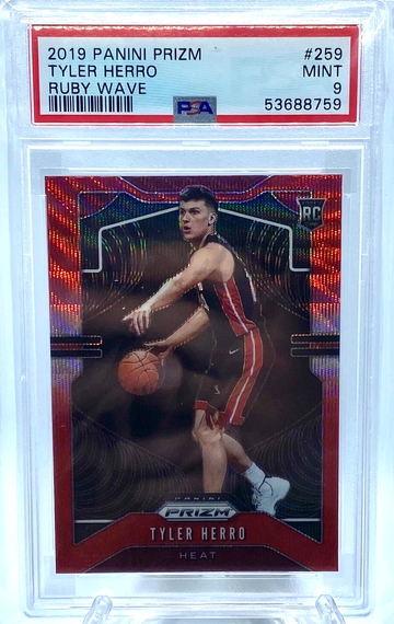 2019 PANINI PRIZM TYLER HERRO RUBY WAVE PSA 9
