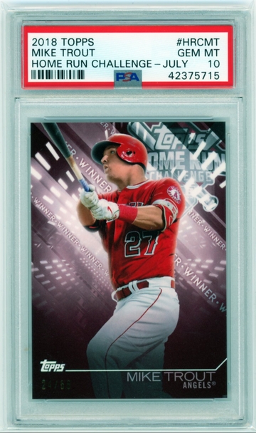 2018 Topps #HRCMT Mike Trout Home Run Challenge-July PSA 10 GEM MINT!