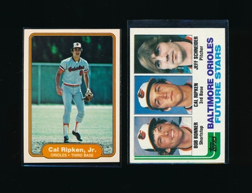1982 Fleer, Topps Cal Ripken JR RC Lot, EXMT NM