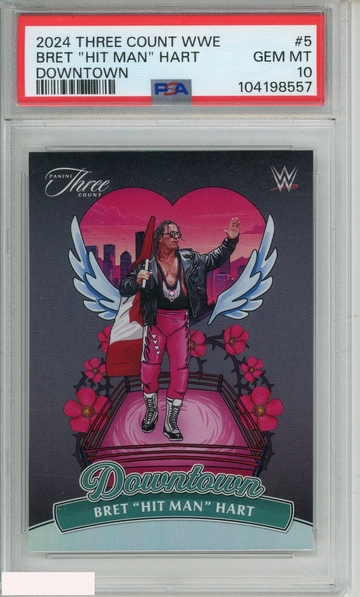 2024 PANINI THREE COUNT WWE DOWNTOWN BRET "HIT MAN" HART #5 PSA 10 GEM MT