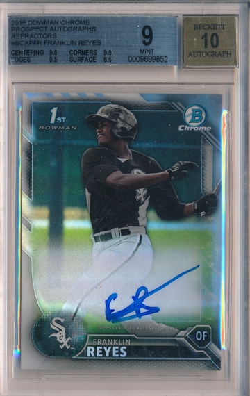 2016 BOWMAN CHROME PROSPECTS AUTOGRAPH REFRACTORS FRANKLIN REYES
