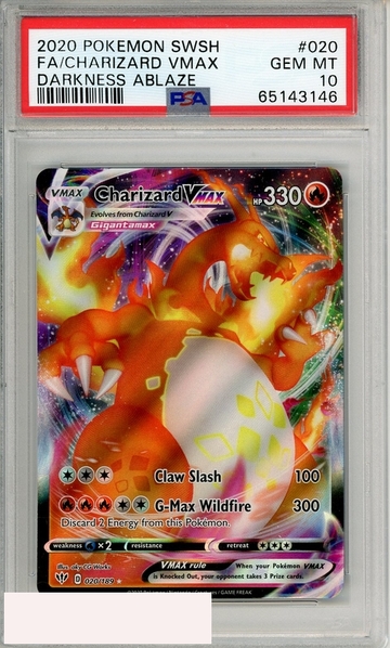 2020 POKEMON SWSH DARKNESS ABLAZE FA CHARIZARD VMAX #020 PSA 10