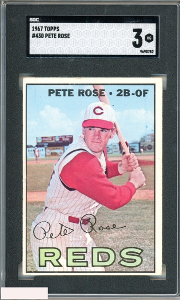 1967 TOPPS PETE ROSE #430 REDS SGC 3 VG