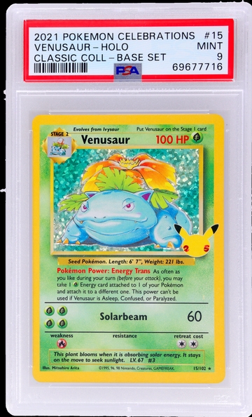 2021 Pokemon Celebrations Classic Collection Holo Venusaur #15 PSA 9