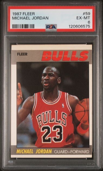 1987 FLEER #59 MICHAEL JORDAN PSA 6 Looks Sharp!!