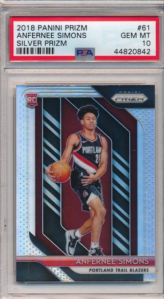 2018 PANINI PRIZM 61 ANFERNEE SIMONS SILVER PRIZM