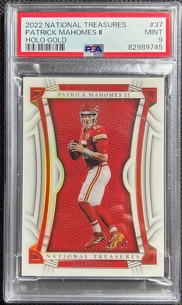 2022 National Treasures Patrick Mahomes II #37 Holo Gold /15 PSA 9 MINT Chiefs