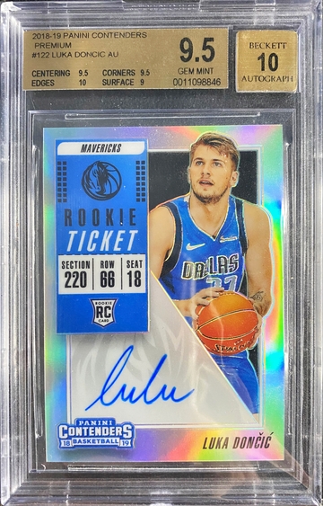 2018-19 Luka Doncic Panini Contenders Premium Auto BGS 9.5