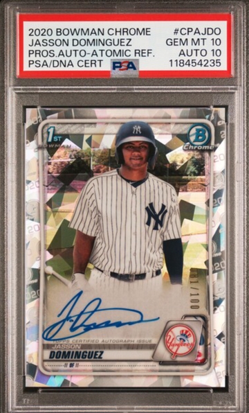 2020 Bowman Chrome Jasson Dominguez Atomic /100 PSA 10