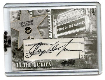 2008 Sport Kings At the Movies Cut Autograph Gary Cooper (d.61) Gehrig True 1/1