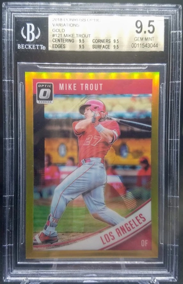 Mike Trout 2018 Donruss Optic Variations Gold Prizm 4/10 BGS 9.5 Gem Mint