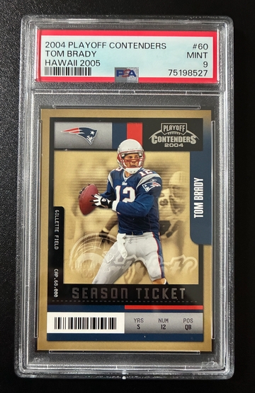 TOM BRADY 2004 Contenders Hawaii Parallel /25 PSA 9 - Pop 2