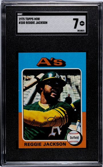 1975 Topps Mini #300 Reggie Jackson SGC 7 NM A's HOF