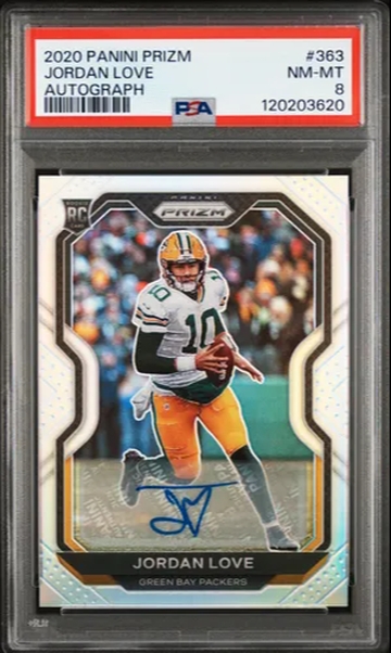 2020 Panini Prizm Jordan Love #363 Silver SP Rookie Autograph