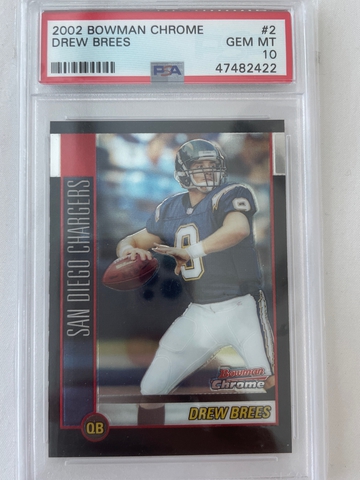 2002 Bowman Chrome Drew Brees PSA 10
