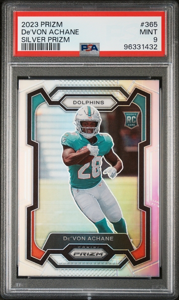 2023 Prizm #365 De'Von Achane Silver Prizm PSA 9