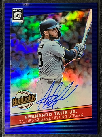 2020 Optic Highlights Signatures Blue Prizm /15 Fernando Tatis Jr On Card Auto